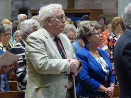Former MU Trustee Roberta McKelvey and the former Dean of Belfast, Houston McKelvey, at the service in St Anne's.
